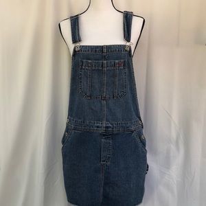 Tommy Hilfiger mini overall jean dress lar…
